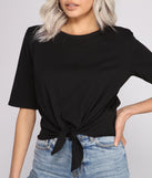 With fun and flirty details, Trendy Twist Knot Cotton Knit Top shows off your unique style for a trendy outfit for the summer season!