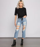 With fun and flirty details, Trendy Twist Knot Cotton Knit Top shows off your unique style for a trendy outfit for the summer season!