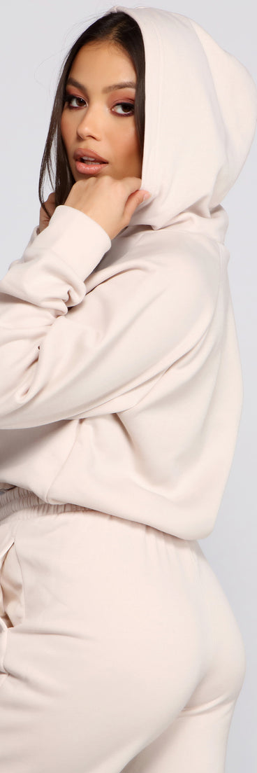 With fun and flirty details, Back To Basics Cropped Drawstring Hoodie shows off your unique style for a trendy outfit for the summer season!