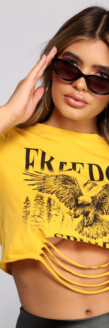 Free Spirit Distressed Graphic Tee is a trendy pick to create 2023 festival outfits, festival dresses, outfits for concerts or raves, and complete your best party outfits!