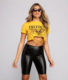 Free Spirit Distressed Graphic Tee is a trendy pick to create 2023 festival outfits, festival dresses, outfits for concerts or raves, and complete your best party outfits!