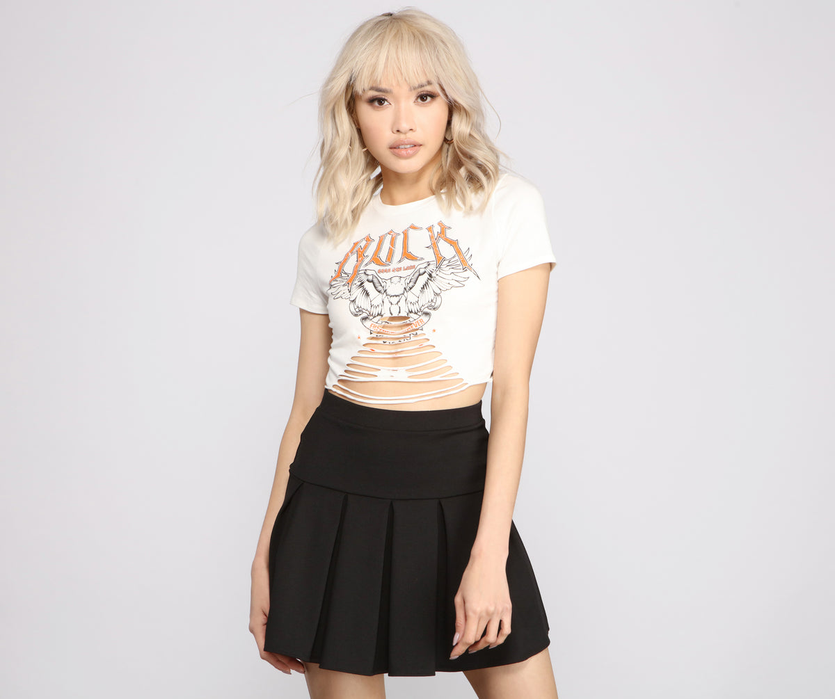 Rocker Chic Cropped Graphic Tee