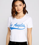 With fun and flirty details, Los Angeles Graphic Tee shows off your unique style for a trendy outfit for the summer season!