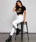 With fun and flirty details, Twisted Knot Brooklyn Freedom Graphic Tee shows off your unique style for a trendy outfit for the summer season!