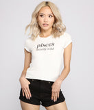 With fun and flirty details, Pisces Stylish Script Tee shows off your unique style for a trendy outfit for the summer season!