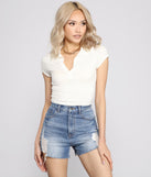 With fun and flirty details, Preppy And Chic Collared Crop Top shows off your unique style for a trendy outfit for the summer season!