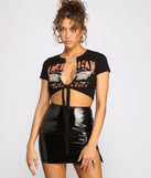 Motorcycle Legend Graphic Crop Top is a trendy pick to create 2023 festival outfits, festival dresses, outfits for concerts or raves, and complete your best party outfits!