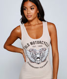 With fun and flirty details, Ride Or Die Baddie Mini Dress shows off your unique style for a trendy outfit for the summer season!