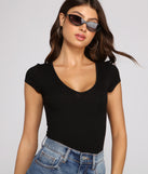 With fun and flirty details, Basic Ribbed Knit Compression Bodysuit shows off your unique style for a trendy outfit for the summer season!
