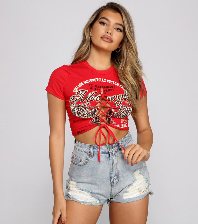 With fun and flirty details, Such A Babe Lace-Up Graphic Tee shows off your unique style for a trendy outfit for the summer season!