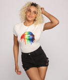 With fun and flirty details, Rainbow Lip Glam Graphic Tee shows off your unique style for a trendy outfit for the summer season!