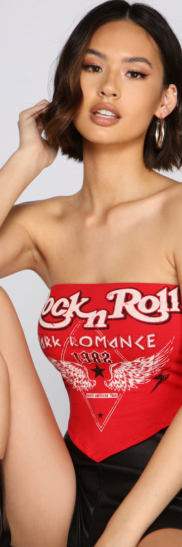 With fun and flirty details, Dark Romance Graphic Tube Top shows off your unique style for a trendy outfit for the summer season!