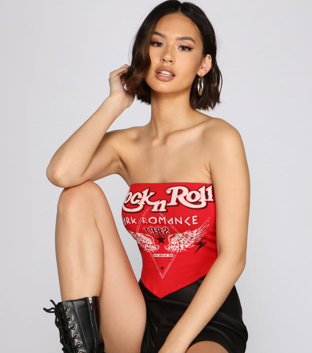 With fun and flirty details, Dark Romance Graphic Tube Top shows off your unique style for a trendy outfit for the summer season!