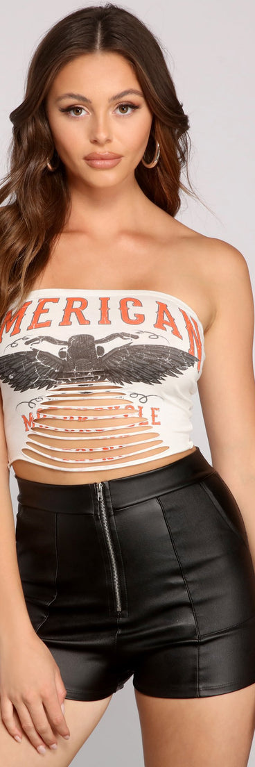 With fun and flirty details, CRP: COTTON REVERSE STITCH MOTO TUBE (060020846002) - 060020848999 shows off your unique style for a trendy outfit for the summer season!