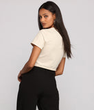 With fun and flirty details, USA Slashed Graphic Crop Top shows off your unique style for a trendy outfit for the summer season!