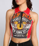 With fun and flirty details, Rock On NYC Graphic Tank shows off your unique style for a trendy outfit for the summer season!