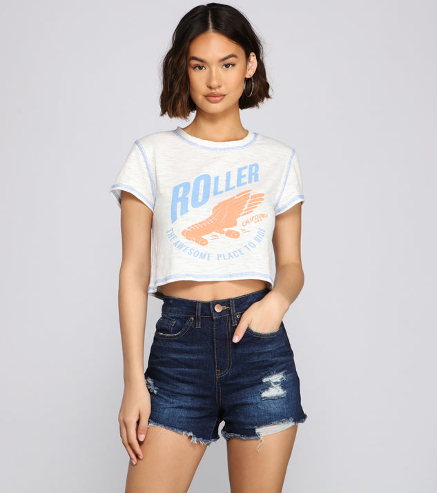 With fun and flirty details, Vintage Roller Skate Graphic Tee shows off your unique style for a trendy outfit for the summer season!