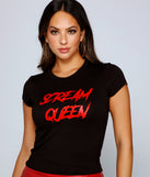 With fun and flirty details, Scream Queen Halloween Graphic Tee shows off your unique style for a trendy outfit for the summer season!