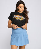 With fun and flirty details, Rock And Roll Cropped Tee shows off your unique style for a trendy outfit for the summer season!