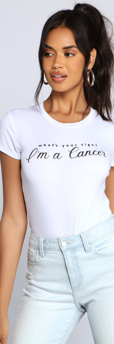 With fun and flirty details, Cancer Trendy Zodiac Graphic Tee shows off your unique style for a trendy outfit for the summer season!