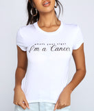 With fun and flirty details, Cancer Trendy Zodiac Graphic Tee shows off your unique style for a trendy outfit for the summer season!