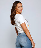 With fun and flirty details, Born To Ride Slashed Graphic Tee shows off your unique style for a trendy outfit for the summer season!