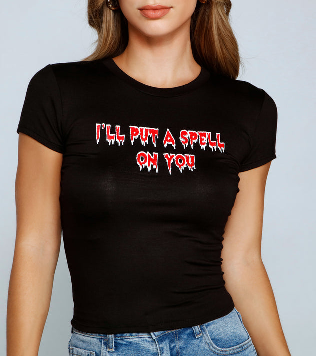 With fun and flirty details, I'll Put A Spell On You Graphic Tee shows off your unique style for a trendy outfit for the summer season!