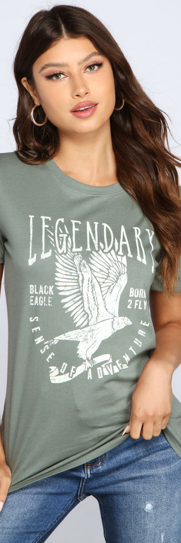 With fun and flirty details, So Legendary Graphic Eagle Tee shows off your unique style for a trendy outfit for the summer season!