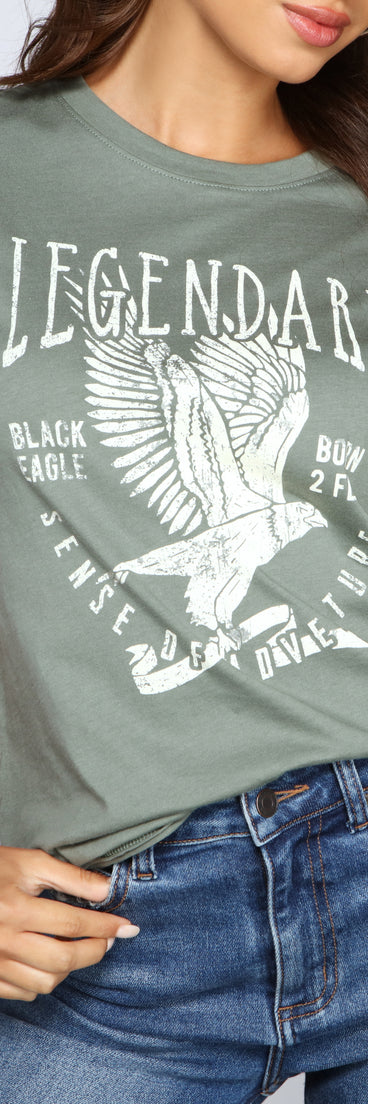 With fun and flirty details, So Legendary Graphic Eagle Tee shows off your unique style for a trendy outfit for the summer season!