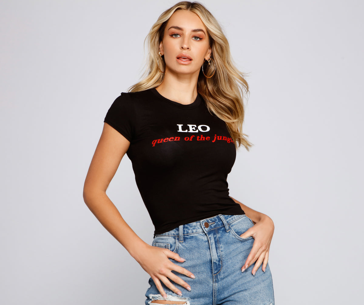 Queen Of The Jungle Leo Graphic Tee