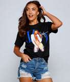 With fun and flirty details, Dance Again JLo Graphic Tee Shirt shows off your unique style for a trendy outfit for the summer season!