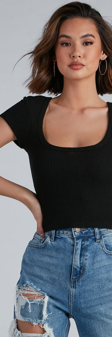 With fun and flirty details, Keeping Knit Basic Crop Top shows off your unique style for a trendy outfit for the summer season!