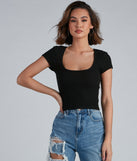 With fun and flirty details, Keeping Knit Basic Crop Top shows off your unique style for a trendy outfit for the summer season!