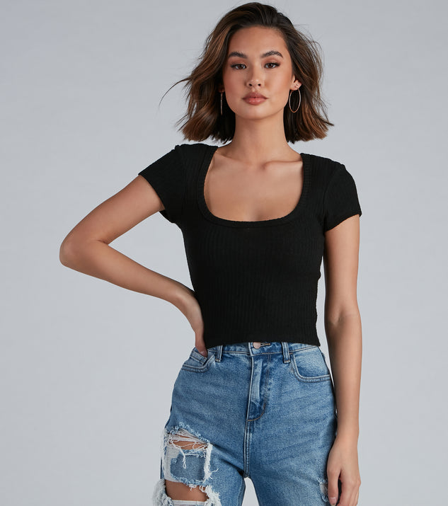 With fun and flirty details, Keeping Knit Basic Crop Top shows off your unique style for a trendy outfit for the summer season!