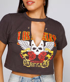 Edgy Babe Cutout Crop Top is a trendy pick to create 2023 festival outfits, festival dresses, outfits for concerts or raves, and complete your best party outfits!