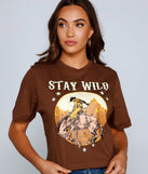With fun and flirty details, Stay Wild Cowboy Graphic Tee shows off your unique style for a trendy outfit for the summer season!
