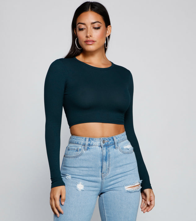 The trendy Go With It Ribbed Knit Crop Top is the perfect pick to create a going-out outfit, clubwear, cocktail attire, or party look for any seasonal event!