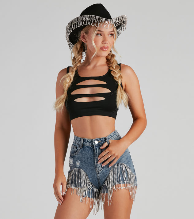 With fun and flirty details, Stop To Stare Distressed Cutout Tank shows off your unique style for a trendy outfit for the summer season!