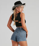 With fun and flirty details, Stop To Stare Distressed Cutout Tank shows off your unique style for a trendy outfit for the summer season!