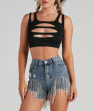 With fun and flirty details, Stop To Stare Distressed Cutout Tank shows off your unique style for a trendy outfit for the summer season!