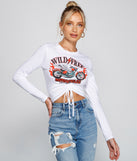 With fun and flirty details, Wild And Free Drawstring Crop Top shows off your unique style for a trendy outfit for the summer season!