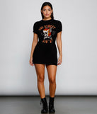 With fun and flirty details, Street Rider Graphic Lace-Up Tee shows off your unique style for a trendy outfit for the summer season!