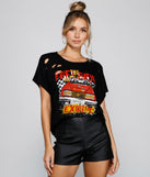 With fun and flirty details, Born For Speed Distressed Graphic Tee shows off your unique style for a trendy outfit for the summer season!