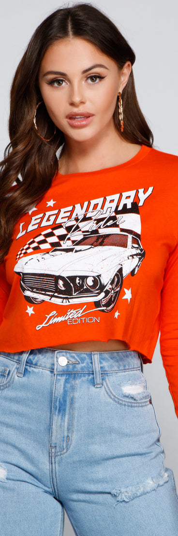 Legendary Rider Graphic Long Sleeve Top is a trendy pick to create 2023 festival outfits, festival dresses, outfits for concerts or raves, and complete your best party outfits!