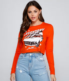 Legendary Rider Graphic Long Sleeve Top is a trendy pick to create 2023 festival outfits, festival dresses, outfits for concerts or raves, and complete your best party outfits!