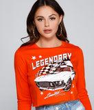 Legendary Rider Graphic Long Sleeve Top is a trendy pick to create 2023 festival outfits, festival dresses, outfits for concerts or raves, and complete your best party outfits!
