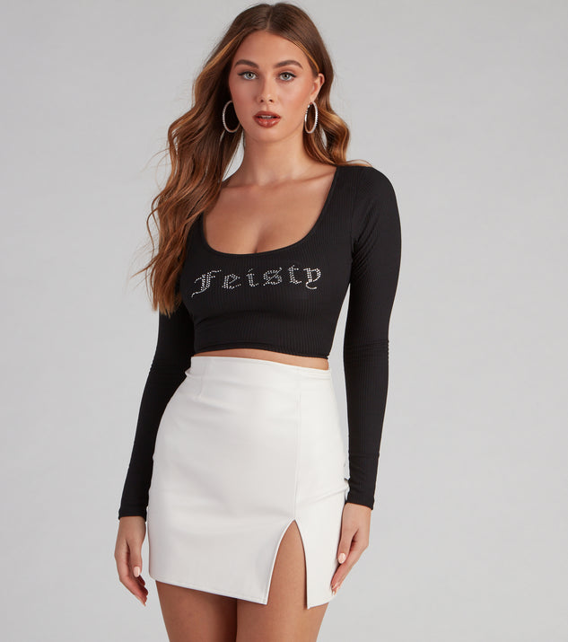 Dress up in Feisty Chic Strappy Back Crop Top as your going-out dress for holiday parties, an outfit for NYE, party dress for a girls’ night out, or a going-out outfit for any seasonal event!