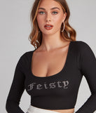 With fun and flirty details, Feisty Chic Strappy Back Crop Top shows off your unique style for a trendy outfit for the summer season!