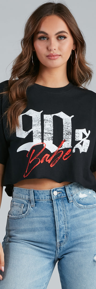 90's Babe Crop Tee is a trendy pick to create 2023 festival outfits, festival dresses, outfits for concerts or raves, and complete your best party outfits!