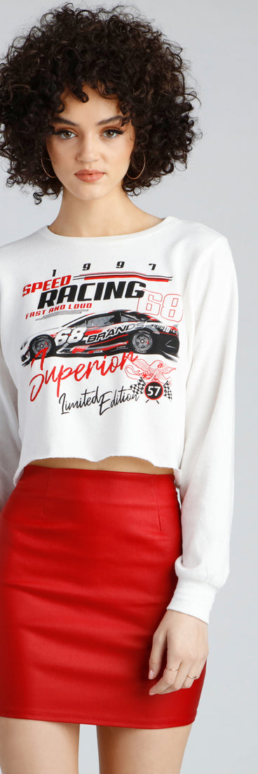 Ready, Set, Go Graphic Cropped Sweatshirt is a trendy pick to create 2023 festival outfits, festival dresses, outfits for concerts or raves, and complete your best party outfits!